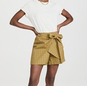 NWT Rebecca Taylor plaid skirt skort back is shorts tie waist size 0